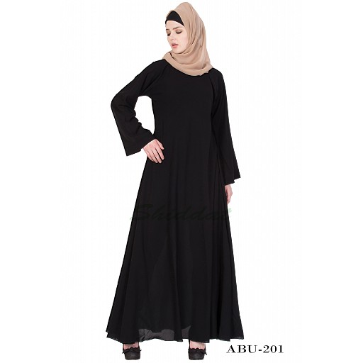 Umbrella cut abaya- Black